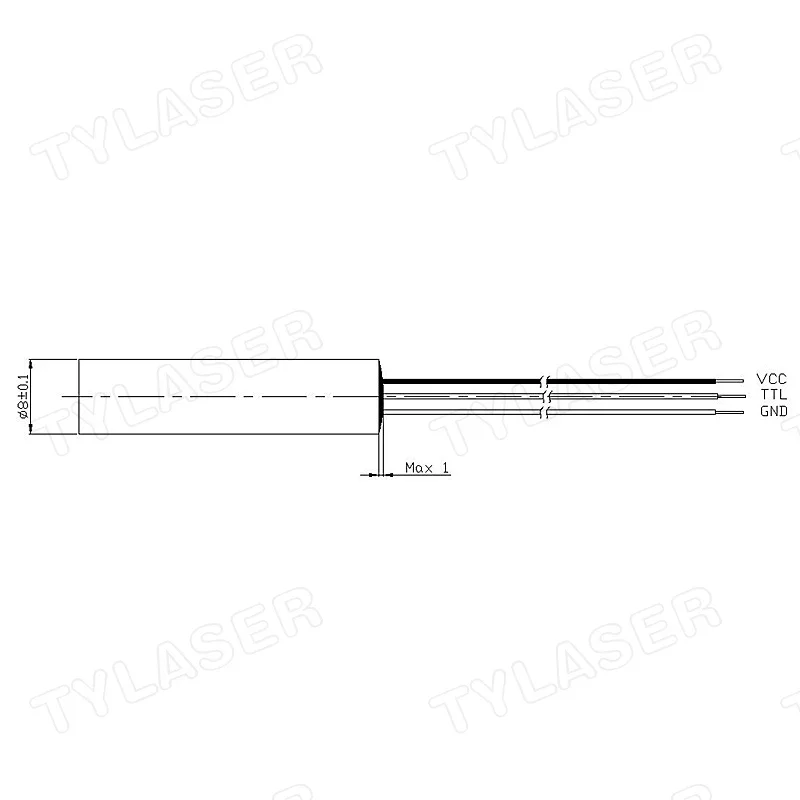 Industrial Grade Laser Pointer - وحدة ليزر خارجية TTL 8 مم
