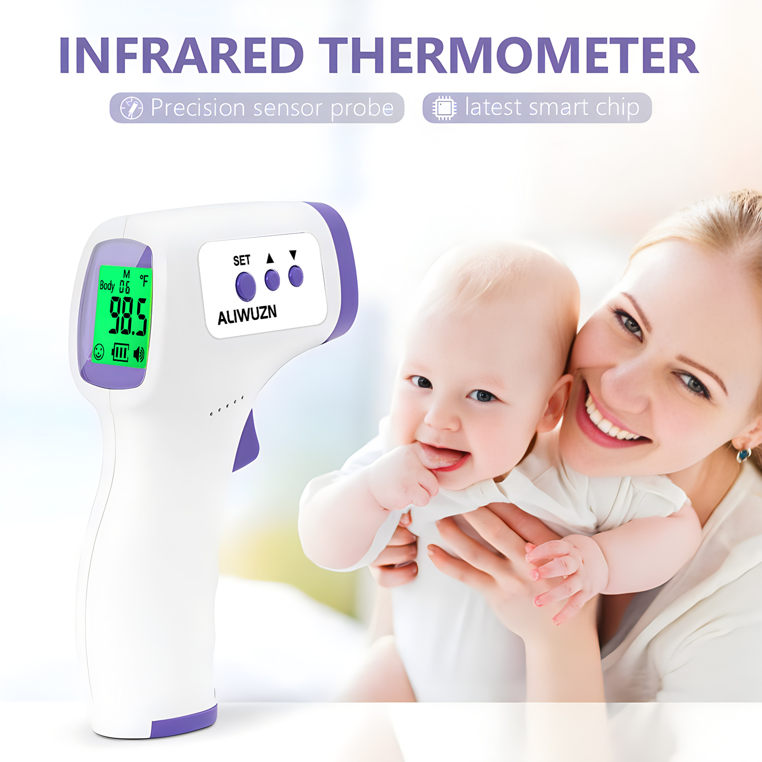 الحمى الطبية ميزان الحرارة بال - مراجعة Industrial Laser Temperature وسعره