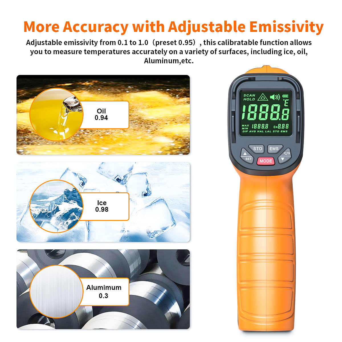 DT1000 DT1600 ميزان الحرارة با - مراجعة Industrial Laser Temperature وسعره